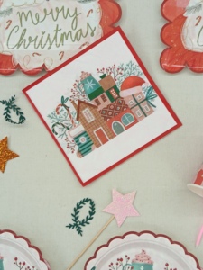 DAMAI - Platos de Papel Cuadrados Desechables para Postres, Diseño Nuevo, para Fiestas Navideñas, con Juego de Vajilla de Santa Claus - Product Image 5