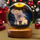 Aban Crystal - Bola <span class=keywords><strong>de</strong></span> Cristal Grabada en 3D con Láser, Lámpara <span class=keywords><strong>de</strong></span> Noche, Regalo <span class=keywords><strong>de</strong></span> Navidad para Bebés y Hogar, Decoración Feng Shui con Base <span class=keywords><strong>de</strong></span> Madera - Product Image 3