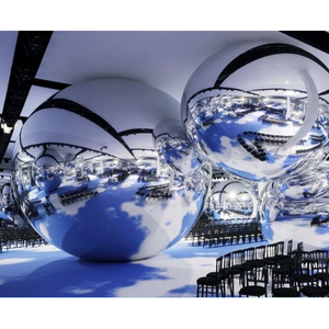 Indoor Advertising Decoration Giant Silver Inflatable Mirror Ball Reflective <strong>Balloon</strong> for Festival Party Stage Show Nightclub - Product Image 1
