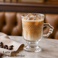 Tasse à café en verre avec anse pour Irish Coffee et Latte, idéale pour café, restaurant, bar, 134 ml et 231 ml