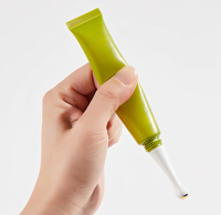 Tube applicateur vide en plastique pour crème contour des yeux, avec applicateur à bille unique et long applicateur à rouleau en acier pour massage