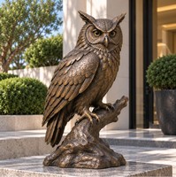 Statue d'hibou en bronze grandeur nature, design personnalisé, pour jardin extérieur
