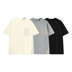 T-shirt personnalisé pour homme, nouveau style, avec poche, manches courtes, tendance printemps-été, pour l'extérieur - Product Image 1