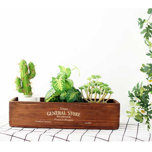 Succulent Pot 2022 Amazon Hot-sale Rustic Wood Planter Box Great For Succulent Cactus Herbs Wooden Gift Flower Pot Wooden Planter Box