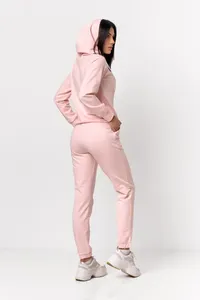 OEM al por mayor sudadera rosa personalizada para mujer sudaderas con capucha sólidas conjunto de 2 piezas conjunto Jogger Yoga gimnasio chándal otoño ropa de calle ODM - Product Image 6