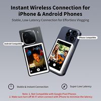 Moniteur d'Enregistrement sans Fil Magnétique 1080P pour Téléphone, Écran de Caméra Arrière pour Vlog Selfie en Direct, Compatible iOS Android