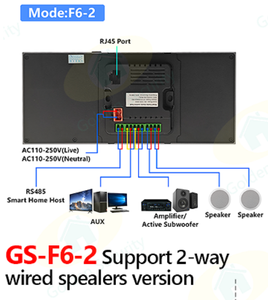 2025 seguridad dorada <span class=keywords><strong>6</strong></span> pulgadas Wifi Android Tuya Zigbee <span class=keywords><strong>Panel</strong></span> de <span class=keywords><strong>Control</strong></span> de hogar inteligente con AMPLIFICADOR DE POTENCIA DE MÚSICA compatible con 2 altavoces - Product Image 3
