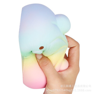 Cartoon Rainbow Bear Bread <b>Squishy</b> TPE Slow Rebound Fidget Toy For Kids Unisex Gift Decor - Product Image 3
