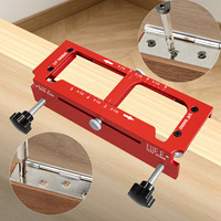 Kit de gabarit pour charnières de porte en alliage d'aluminium, compatible avec les routeurs, gabarit réglable pour mortaise et tenon