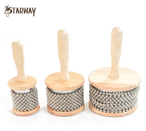Cabasa <span class=keywords><strong>de</strong></span> Madera con Cadena <span class=keywords><strong>de</strong></span> Cuentas Metálicas y Cilindro, Instrumento <span class=keywords><strong>de</strong></span> Percusión para Bandas Escolares, Tamaño Mediano - Product Image 6