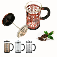 Presse à café en verre borosilicate résistant à la chaleur OEM Chine avec piston, innovante et élégante, pour infuser le thé et le café