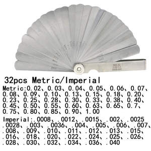 Set di Spessimetri a 32 Lame, Intervallo 0.02-1mm, in Acciaio Inossidabile, Misuratori di Spessore di Alta Qualità, Sistema Metrico e Imperiale - Product Image 2