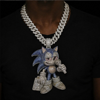 Colgante de Hip Hop de Plata VVS Moissanite de Venta Caliente Directo de Fábrica, Colgante Personalizado de Personaje de Dibujos Animados para Hombres, Estilo Urbano Diario