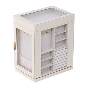 Caja <span class=keywords><strong>de</strong></span> Joyería Giratoria GREENSIDE <span class=keywords><strong>de</strong></span> Gran Capacidad con Ventana Transparente, <span class=keywords><strong>Organizador</strong></span> <span class=keywords><strong>de</strong></span> Almacenamiento <span class=keywords><strong>de</strong></span> Cuero - Product Image 4