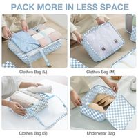 Cubes de rangement de voyage 8 pièces, ensemble d'organisateurs de bagages, sacs de rangement pour valises avec sac à chaussures et trousse de toilette pour femmes et hommes