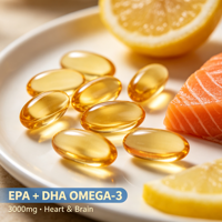 Gélules d'Oméga 3 DHA OEM ODM Marque Privée Vente en Gros 2000mg EPA DHA Huile de Poisson de Mer Profonde Soutien Cérébral pour la Santé Cardiaque