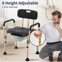 Banc de transfert robuste pour personnes âgées et handicapées avec accoudoirs, capacité de 300 lb, en alliage d'aluminium noir ou acier inoxydable, nouveau cadre