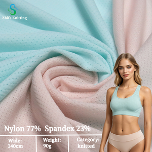 90gsm 77% Nylon 23% Spandex Breathable Hole Fabric Ultra-Thin Elastic <strong>Mesh</strong> Knitted Fabric for Sports Bras &amp; Lingerie Set - Product Image 1