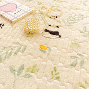 Lait <span class=keywords><strong>velours</strong></span> matelassé coton couverture de lit 4 pièces feuille unique couette Carton solide motif végétal 3 pièces dortoir couverture ensemble - Product Image 4