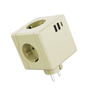 Cube Power Strip Socket with 3 EU Outlets 2 USB 1 Type-C Ports 16A EU <b>Plug</b> with Charging Function Extension <b>Adapter</b> Socket - Product Image 3