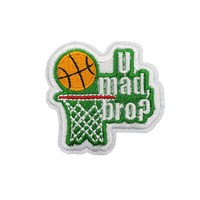 Patchs brodés thermocollants en forme de cœur sur le thème du basketball, personnalisables, en tissu durable pour vêtements, sacs et chaussures