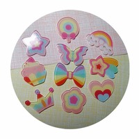 Breloques planaires en acrylique, motifs Fleur arc-en-ciel, Étoile, Sucette, Nœud, Couronne, en plaque de feuille d'acrylique pour embellissement de scrapbooking et loisirs créatifs pour enfants