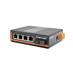 Tincam 4 cổng 10/100Mbps RJ45 + SC cổng điện kép DC12-52V mạng quang chuyển đổi công nghiệp PoE chuyển đổi - Product Image 1