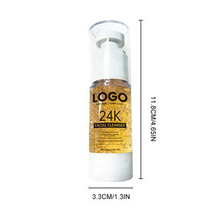OEM 24K Gold Anti Wrinkle Smoothing Fine Lines Hydrating Custom Ingredients 3 in 1 Makeup Remover Deep Cleansing Facial Cleanser - Product Image 6