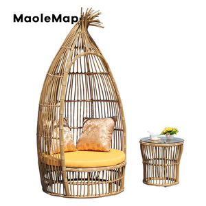 เตียงอาบแดดนอนโซฟาเฟอร์นิเจอร์กลางแจ้งชายหาดคาบาน่าชายหาดเตียงระเบียงหวายเตียงอาบแดดหวายผ่อนคลายเก้าอี้กรงนกสวนโซฟา - Product Image 6