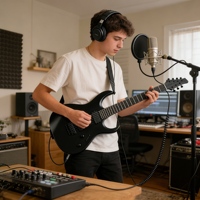 Guitare électrique personnalisée pour gaucher avec manche en ébène 7 cordes pour performances professionnelles