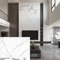 Dalle en pierre frittée polie 1200x2400x9mm, haute résistance à l'usure, style moderne, carrelage mural et de sol pour salon et centre commercial