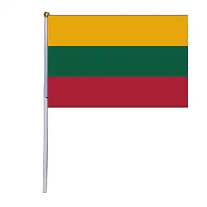 Huiyi長寿命14 * 21cmリトアニア国旗安い中国製手を振る国旗