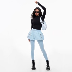 Customized 2026 Summer New Style Fashionable Sports High-waisted Slimming Fitness Pants and Flower-shaped Tennis <b>Skirt</b> Set - Product Image 2