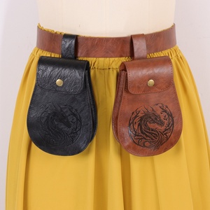 Pochette médiévale personnalisée en similicuir, sac banane <span class=keywords><strong>Viking</strong></span> gaufré, accessoire SCA LARP Cosplay unisexe, en stock, livraison directe usine - Product Image 1