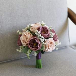 All'ingrosso bianco bordeaux rosa blu Color caffè rose finte stella damigella Bouquet matrimonio coreano occidentale Bouquet a mano - Product Image 6
