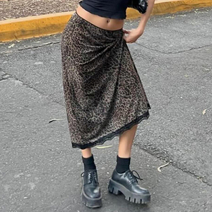 กระโปรงสั้นปักลายเสือดาวสำหรับผู้หญิงกระโปรงเอวสูงแบบลำลองฤดูร้อน - Product Image 6