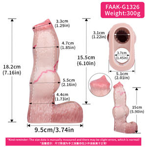 ปลอกขยายขนาดอวัยวะเพศชายแบบซิลิโคน FAAK Skin Fantasy รูปทรงสุนัข พร้อมห่วงรัดองคชาต แบบมีปม มีจำหน่ายในราคาขายส่ง - Product Image 2