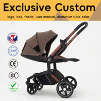 Porte-bébé 3-en-1 Land Leopard KingKong, poussette, cadre en alliage d'aluminium, pliable, capacité de charge de 20 kg, 0-3 ans, réversible dans les deux sens