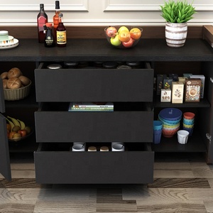 Hot Sale Luxury Furniture Living Room Big Size <strong>Black</strong> Storage Wood <strong>Sideboard</strong> Kitchen <strong>Cabinet</strong> - Product Image 5