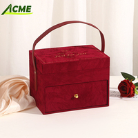 Boîte cadeau en velours double couche de haute qualité boîte d'emballage cadeau boîte à bijoux pour cadeau cosmétique