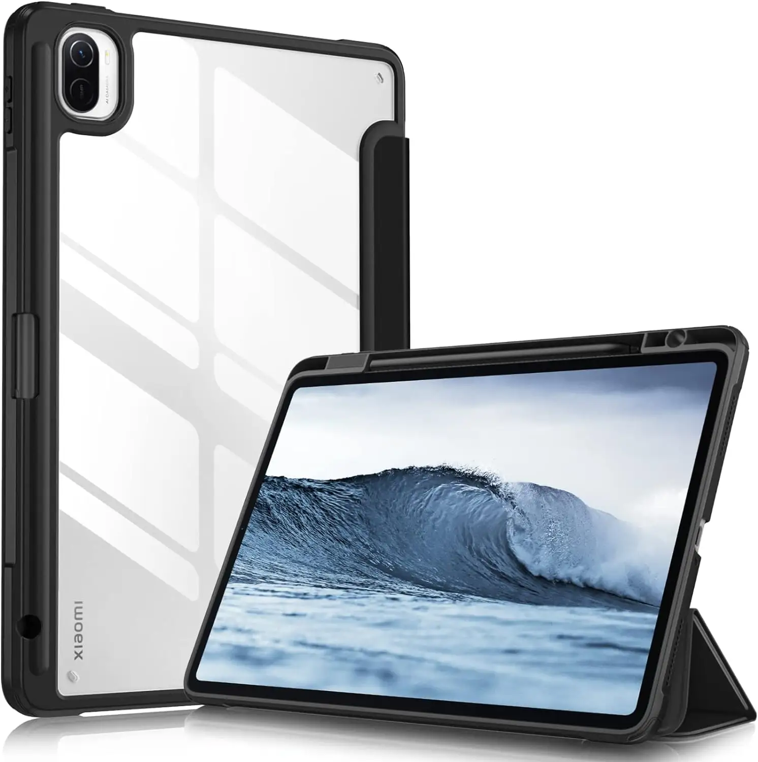 Shemax Flip kapak Tablet kılıfı için Xiaomi Mipad hibrid kalem depolama hibrid telefon kılıfı koruyucu kapak için Xiaomi Pad 5 / Pad 5 Pro