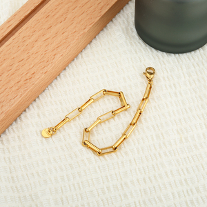VIANRLA-Pulsera de acero inoxidable 316L para joyería, cadena con clip de papel, chapado en oro de 18 quilates, PVD - Product Image 2
