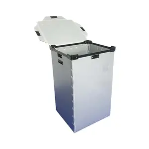 Großhandel kostenlose Probe hochwertige hochwertige Volumen grau PP Wellpappe Coro plast Kunststoff box mit Rahmen