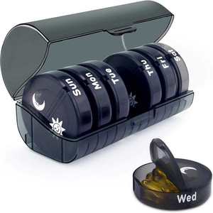 Portable 7-Day Plastic Pill Organizer with Weekly Storage Box