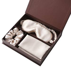 Nuovi colori 100% di seta <span class=keywords><strong>federe</strong></span> per dormire maschera per gli occhi scricchiolanti Set con scatola per la casa o Hotel tessuto 6A grado per natale - Product Image 2