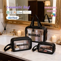 Pochette à lettres personnalisée transparente, étuis à fermeture éclair pour les voyages, trousse de toilette transparente en PVC, cuir PU, sacs à cosmétiques et à maquillage avec logo