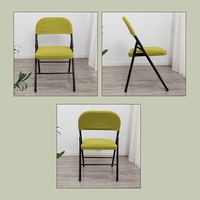 Chaise pliante de salle à manger avec dossier en polyester élastique et doux, housse anti-poussière, 1 ensemble