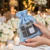Sac en lin personnalisé avec cordon de serrage, pochette cadeau réutilisable, sac de rangement pour bijoux, cosmétiques, cadeaux de mariage