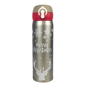 Gobelet isotherme en acier inoxydable pour Noël, bouteille d'eau isolée sous vide avec couvercle, cadeau de Noël multicolore - Product Image 5
