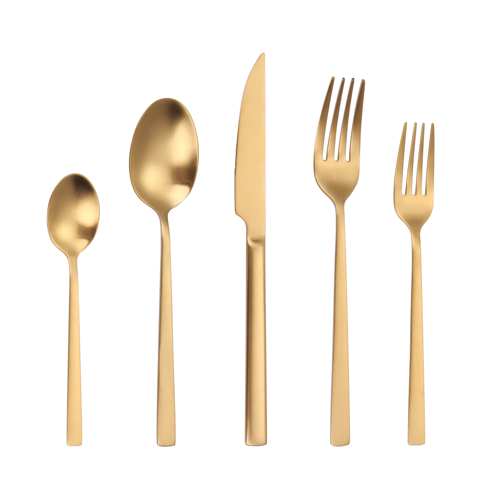5pcs or mat (fourchette à salade) (B)